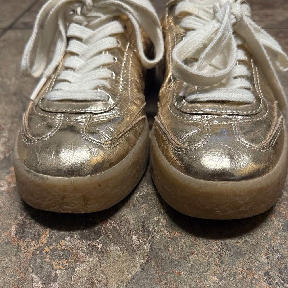 Steve Madden Metallic Gold Women's Sneakers - Picture 3 of 11
